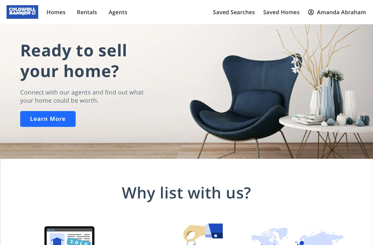 The redesigned Coldwell Banker Home Seller's page, shown on desktop