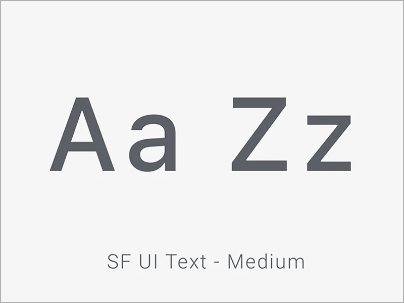 Pickr Uppr typography specimen — SF UI Text Medium, showing Aa and Zz